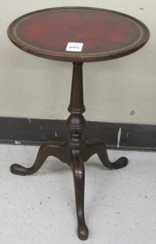CARVED MAHOGANY ARMCHAIR AND TRIPOD