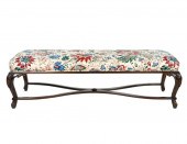 CARVED MAHOGANY BENCH20th cent