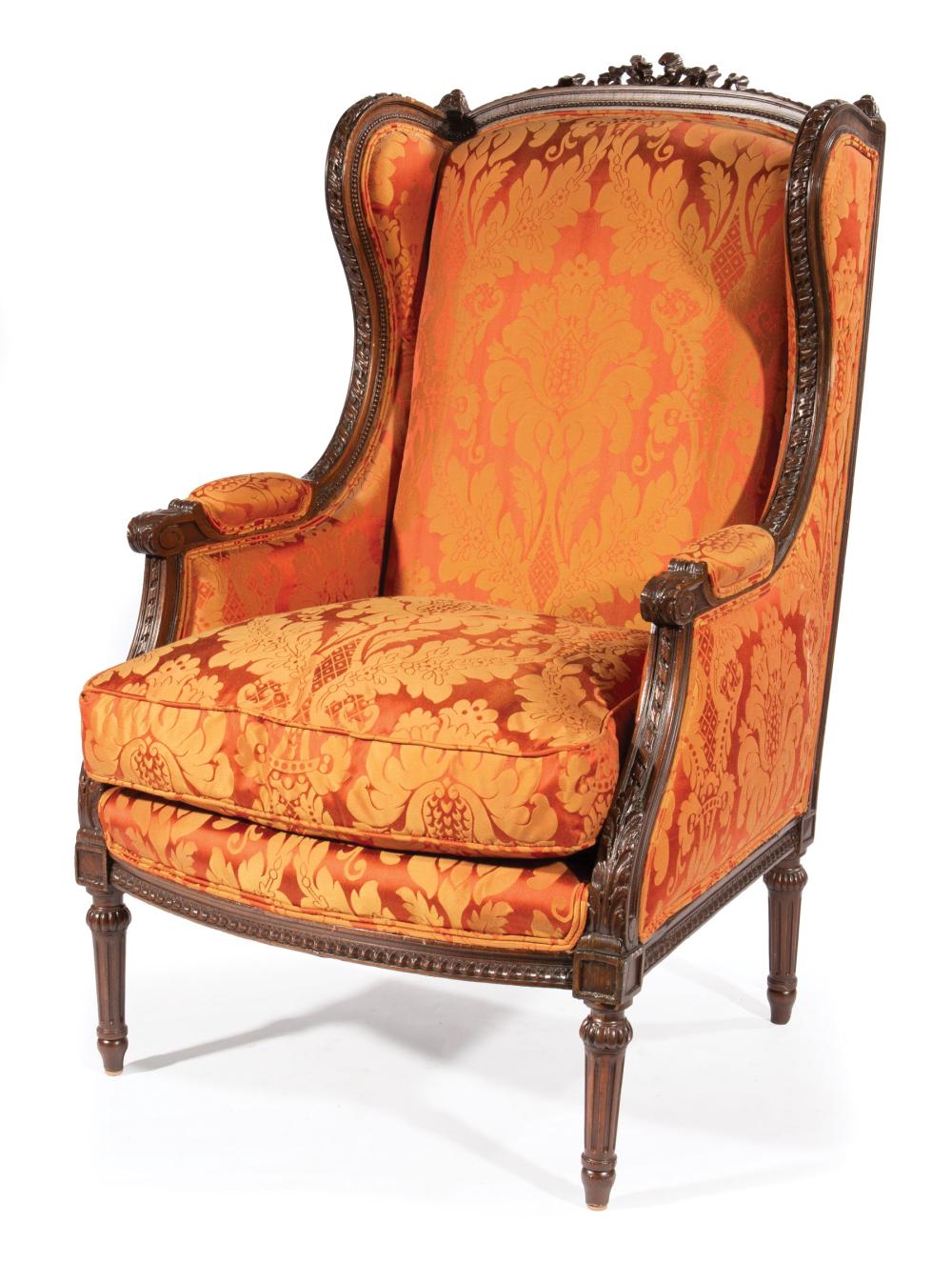 CARVED MAHOGANY BERGERE A