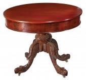CARVED MAHOGANY CENTER TABLE A
