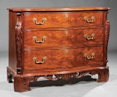 CARVED MAHOGANY CHEST OF DRAWE