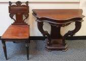 CARVED MAHOGANY CONSOLE TABLE