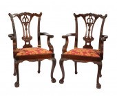 CARVED MAHOGANY DINING CHAIRSE