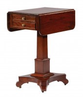 CARVED MAHOGANY DROP-LEAF WORK
