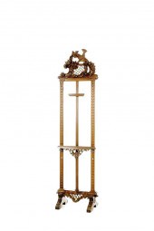 Carved mahogany easel late 19t