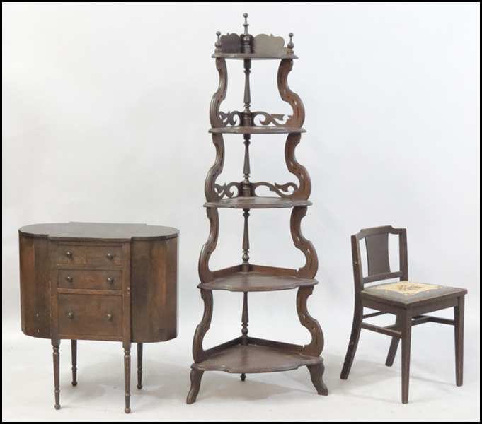 CARVED MAHOGANY ETEGERE. Together