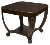 CARVED MAHOGANY FINISH TABLE,