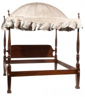 CARVED MAHOGANY FOUR POSTER TE