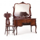 CARVED MAHOGANY FRENCH VANITY