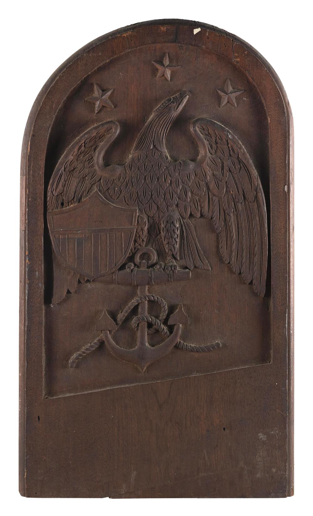 CARVED MAHOGANY GANGWAY BOARD