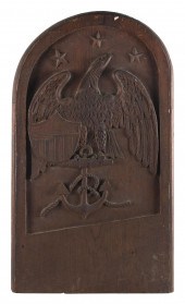 CARVED MAHOGANY GANGWAY BOARD