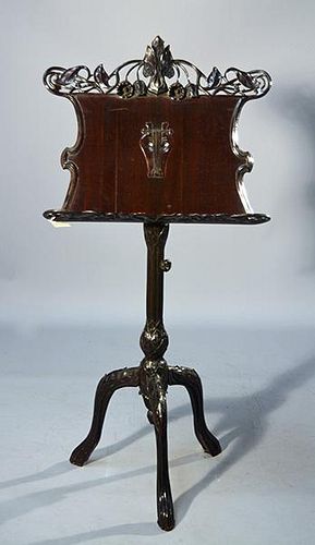 CARVED MAHOGANY MUSIC STANDCarved