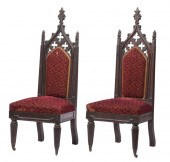 CARVED MAHOGANY PARLOR CHAIRS,