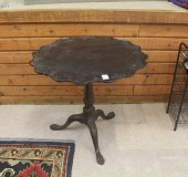 CARVED MAHOGANY TILT-TOP TEA T