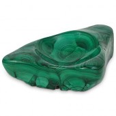 CARVED MALACHITE ASHTRAYDESCRI