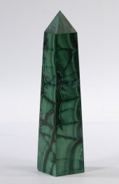 CARVED MALACHITE OBELISK Polis