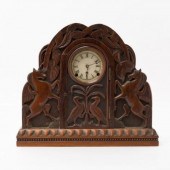 CARVED MANTLE CLOCK, QUEBEC, 1