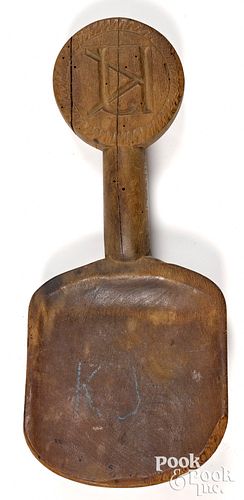 CARVED MAPLE BUTTER PADDLE, 19TH