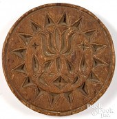 CARVED MAPLE BUTTERPRINT, 19TH
