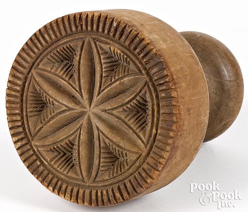 CARVED MAPLE BUTTERPRINT, 19TH