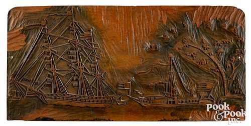 CARVED MAPLE PANEL WITH AMERICAN