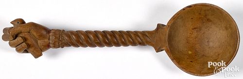 CARVED MAPLE SCOOP, CA.