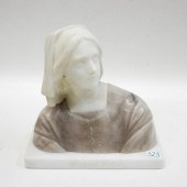 CARVED MARBLE AND ALABASTER BU