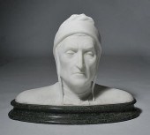 CARVED MARBLE BUST, "DANTES"Ca