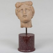 CARVED MARBLE BUST OF A WOMAN