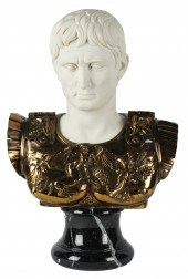 CARVED MARBLE BUST OF CAESARca