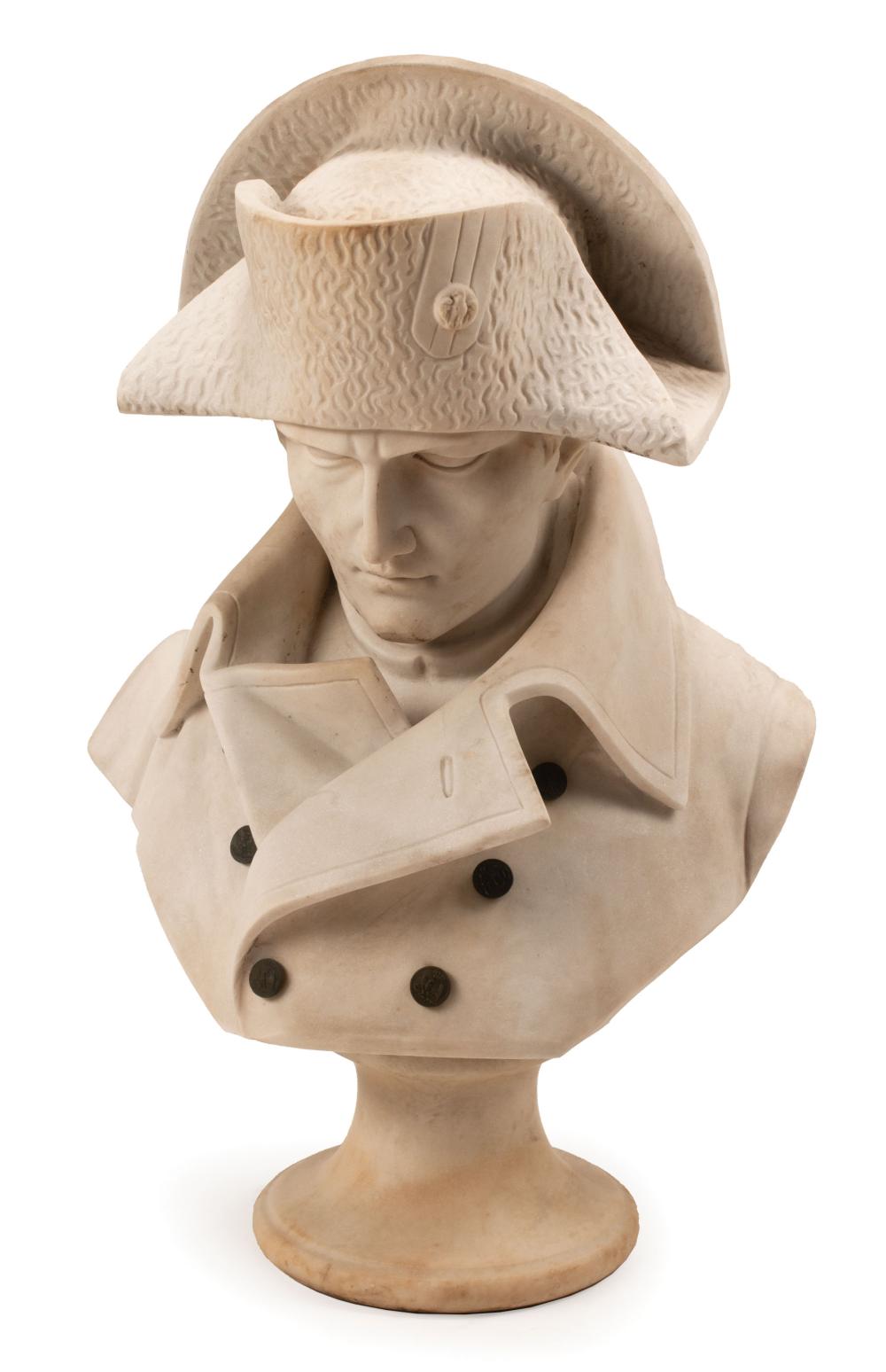 CARVED MARBLE BUST OF