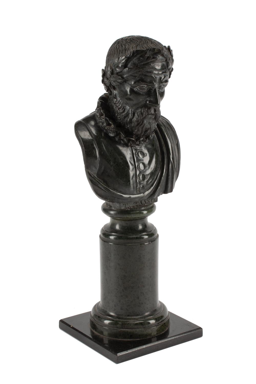 CARVED MARBLE BUST OF "TORQUATO