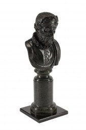 CARVED MARBLE BUST OF "TORQUAT
