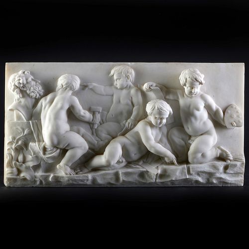 CARVED MARBLE CHIMNEYPIECE TABLET