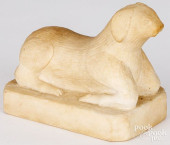 CARVED MARBLE DOG DOORSTOP, 19