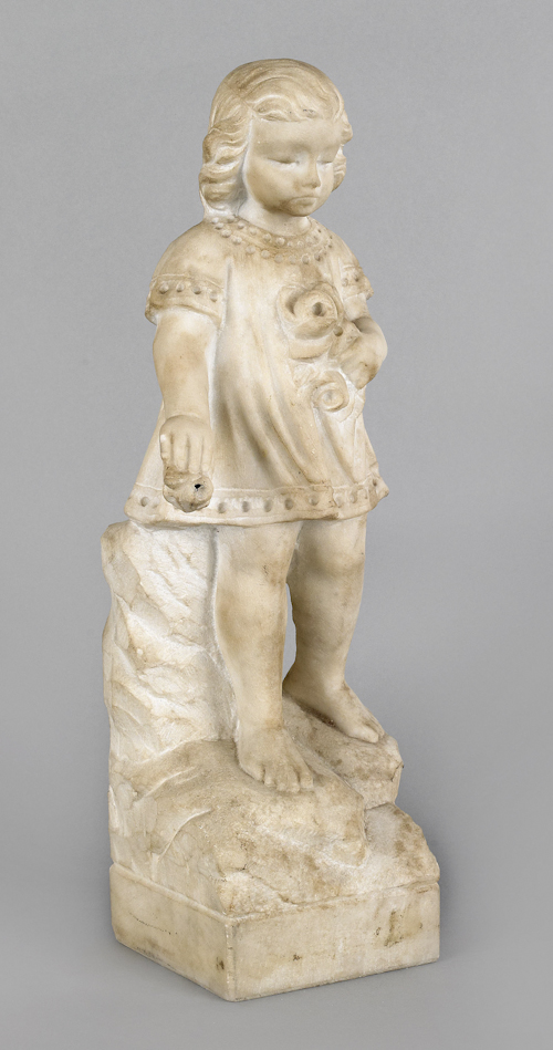 Carved marble figure of a little