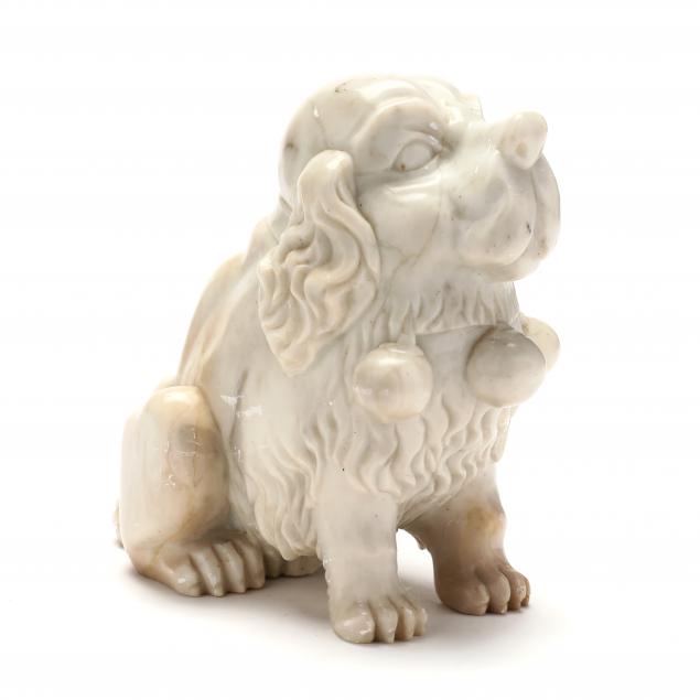 CARVED MARBLE FIGURE OF A SEATED