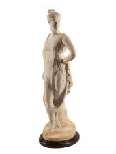 CARVED MARBLE FIGURE OF A DANC