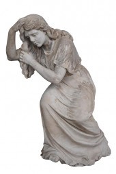 CARVED MARBLE FIGURE OF A SEAT