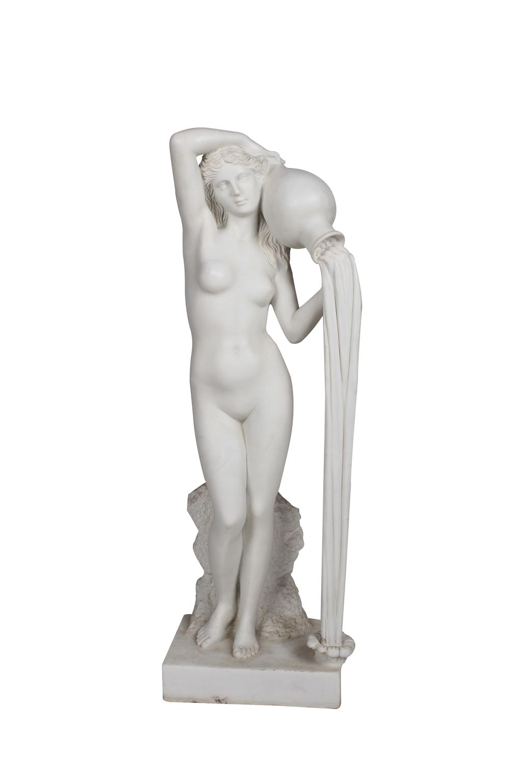 CARVED MARBLE FIGURE OF A WOMAN20th
