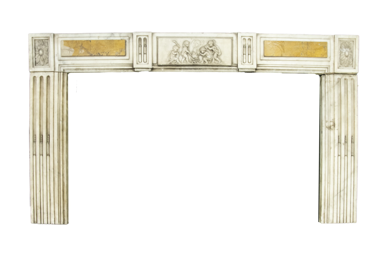CARVED MARBLE FIREPLACE MANTEL
