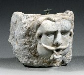 Carved marble fountainhead, ma