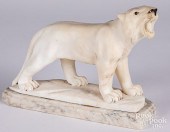 CARVED MARBLE LION FIGURECarve