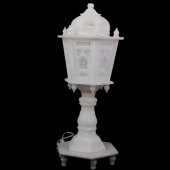 CARVED MARBLE MUGHAL LAMPDESCR