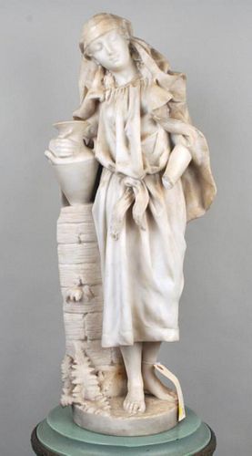 CARVED MARBLE "REBECCA AT THE