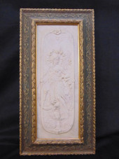 CARVED MARBLE RELIEF PLAQUE, W
