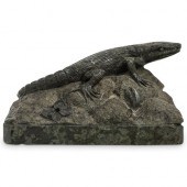 CARVED MARBLE SALAMANDER SCULP