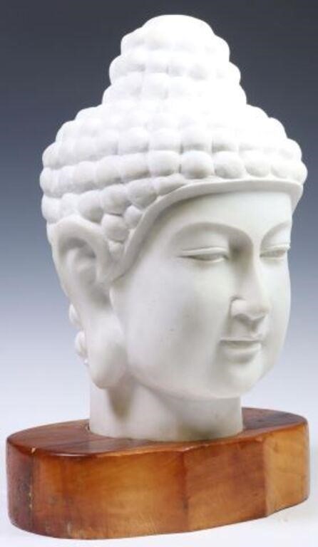 CARVED MARBLE SCULPTURE HEAD OF