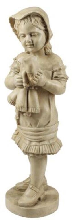 CARVED MARBLE SCULPTURE 'YOUNG GIRL