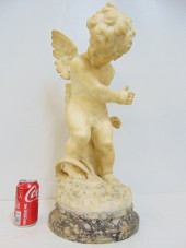 CARVED MARBLE STATUE, PUTTI WI